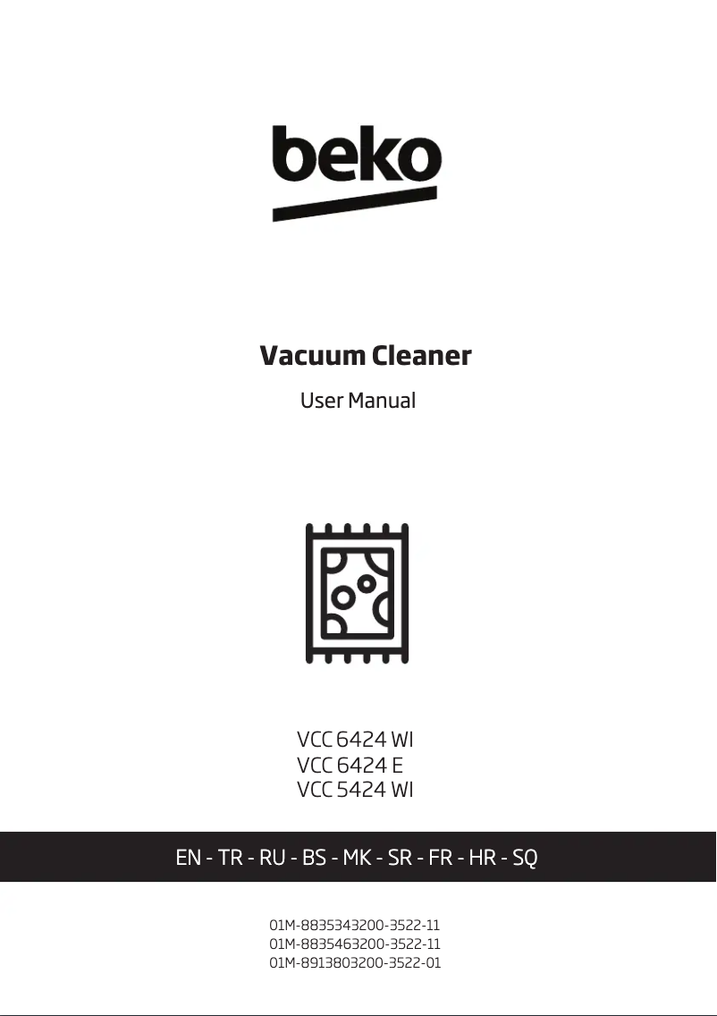 Page 1 de la notice Manuel utilisateur Beko VCC 6424 WI