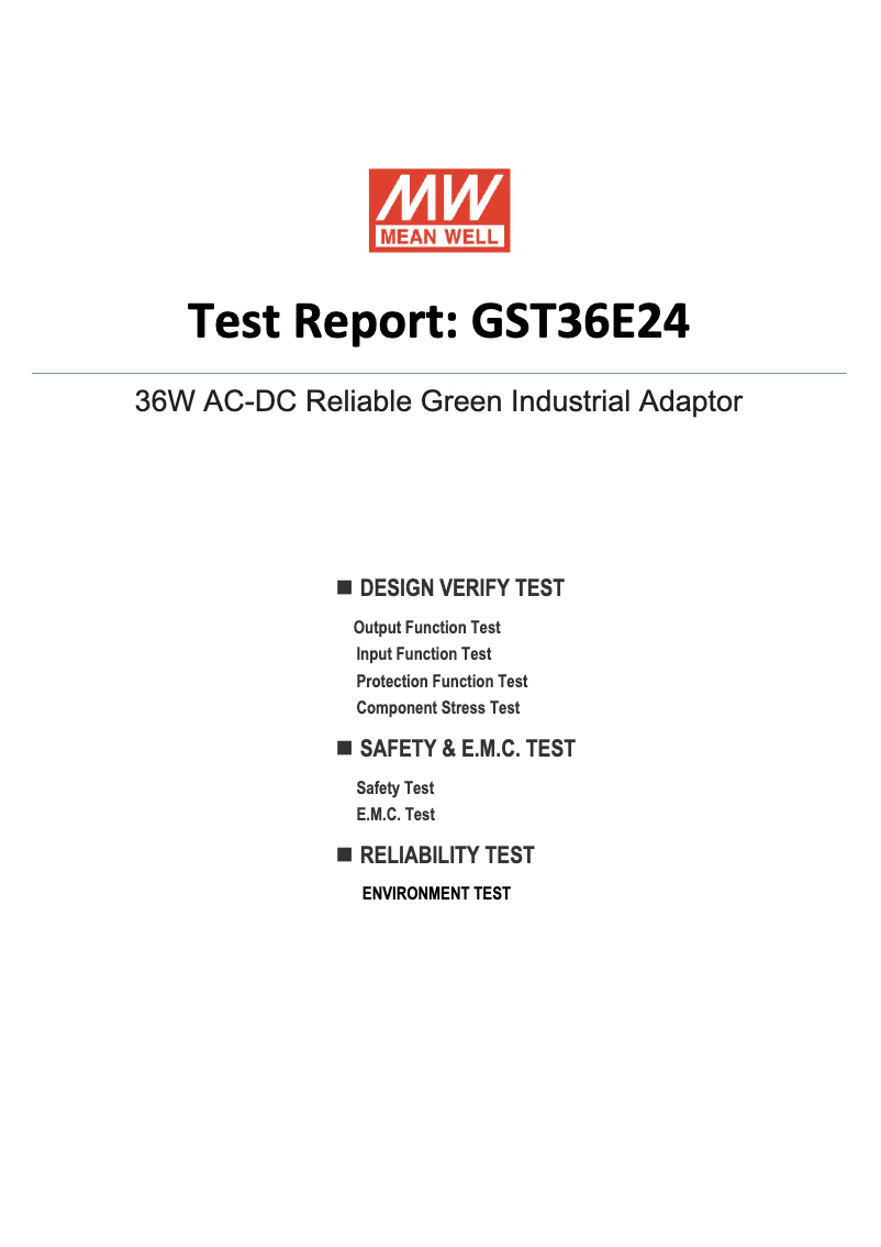 Page 1 de la notice Fiche technique Mean Well GST36E24-P1J