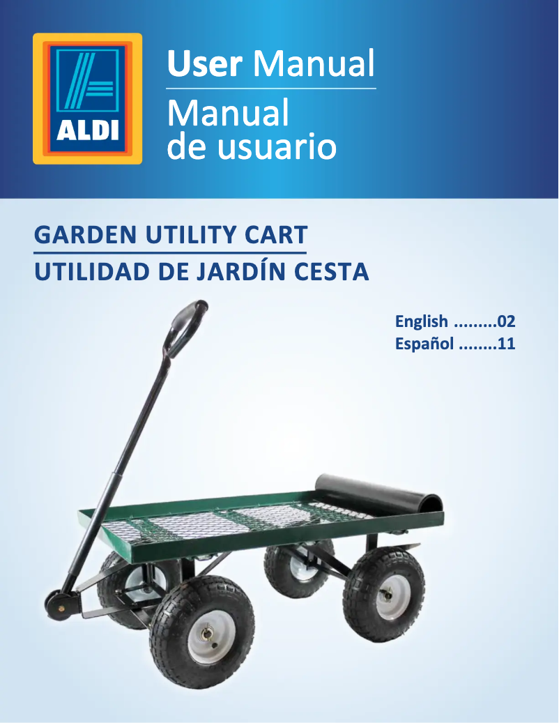 Page 1 de la notice Manuel utilisateur Gardenline Garden Utility Cart RP-ALGE-M