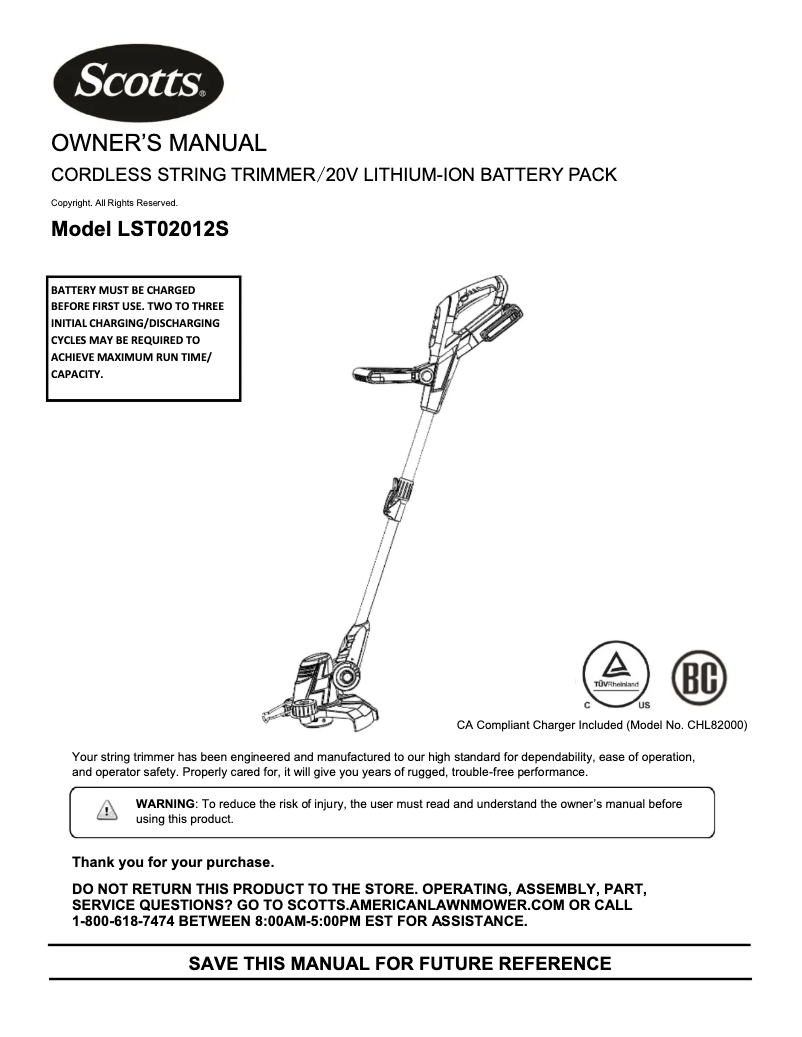 Image de la première page du manuel de l'appareil LST02012S