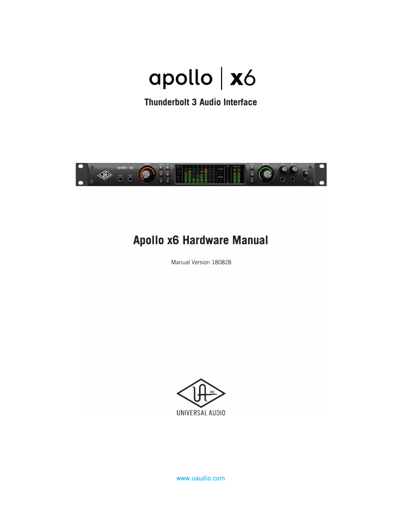 Image de la première page du manuel de l'appareil Apollo x6