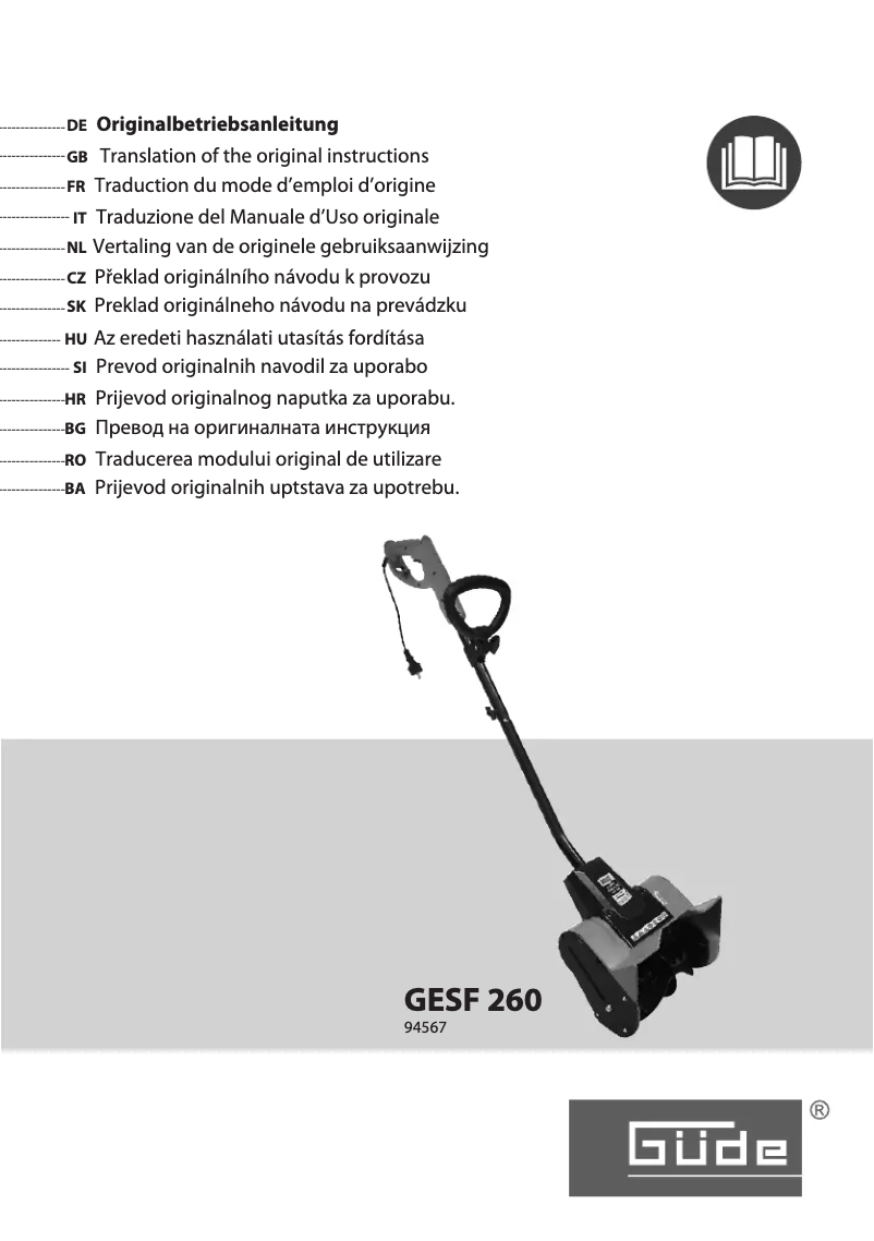 Página 1 del manual Manual de usuario Güde GESF 260