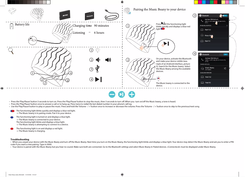 Page n°1 - Manuel utilisateur Archos Music Beany