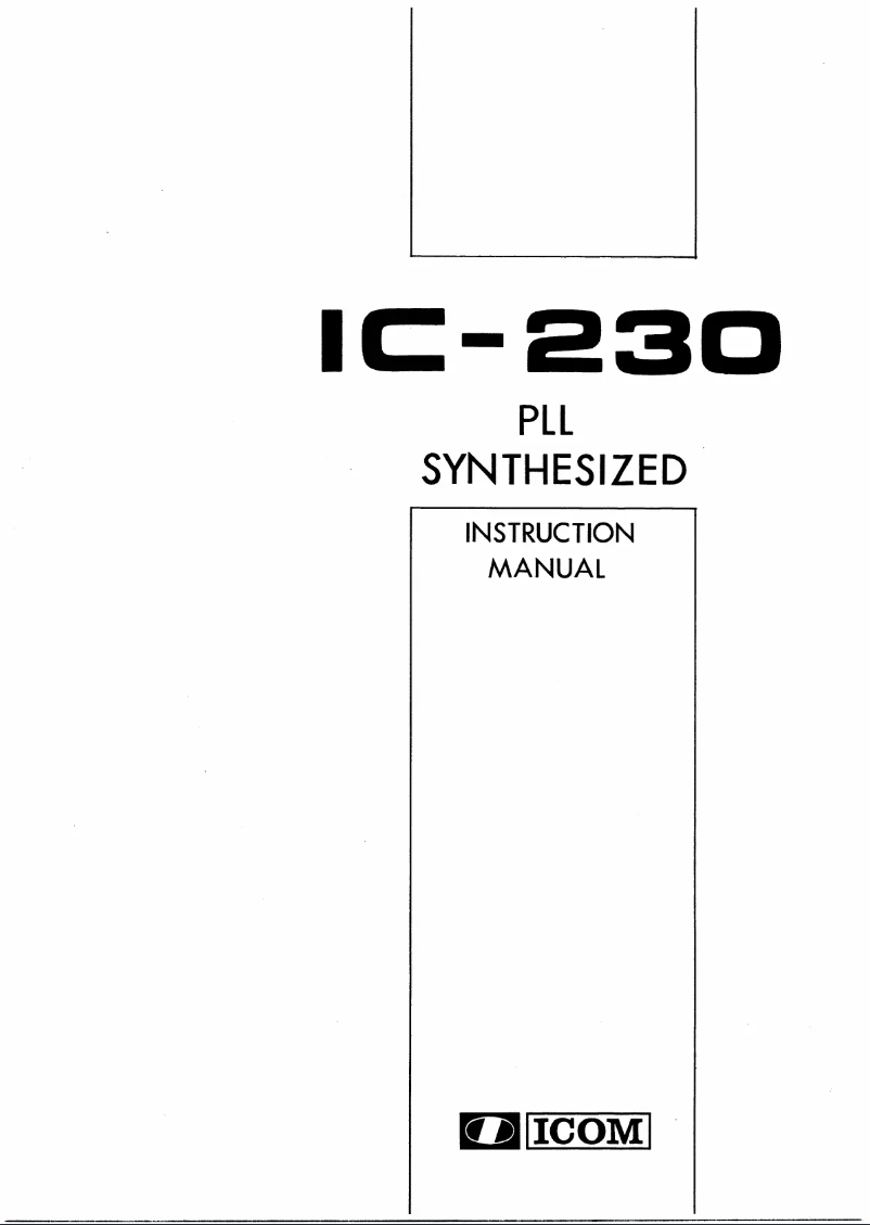 Page 1 de la notice Manuel utilisateur ICOM IC-230