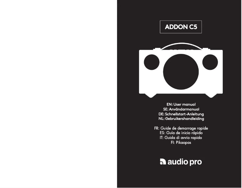 Page 1 de la notice Manuel utilisateur Audio Pro Addon C5