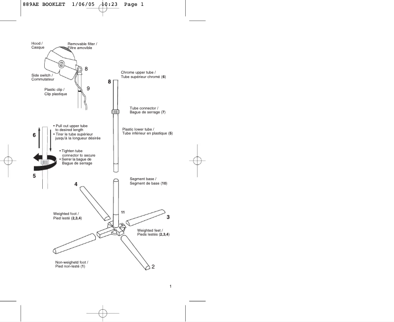 Page n°1 - Manuel utilisateur BaByliss 889AE Super Hood