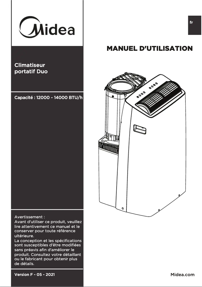 Page 1 de la notice Manuel utilisateur Midea MP10SVKBA3RCM