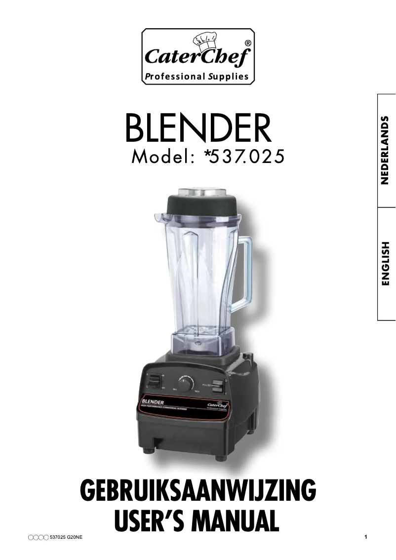 Page 1 de la notice Manuel utilisateur CaterChef 537025