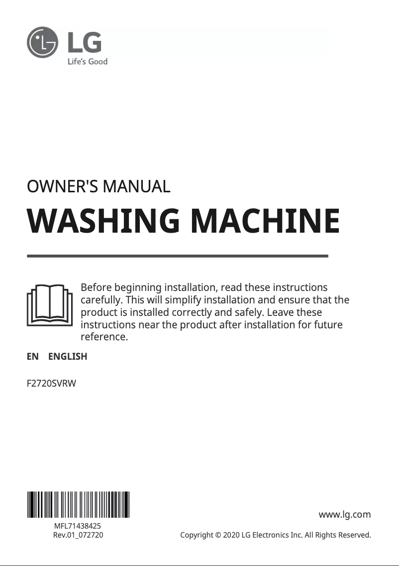 Página 1 del manual Manual de usuario LG F2720SVRW