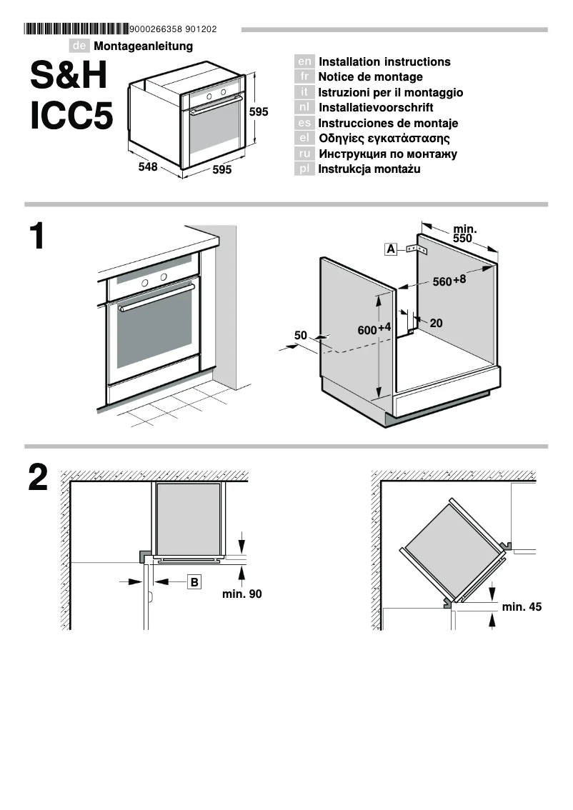 Page 1 de la notice Guide d'installation Neff B46C74N0