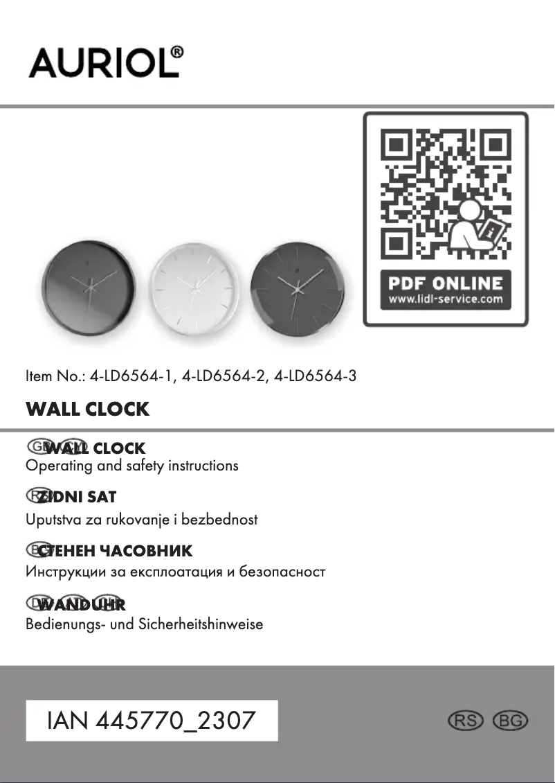 Página 1 del manual Manual de usuario Auriol 4-LD6564-1