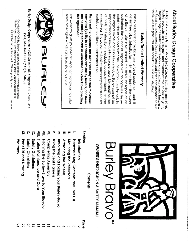 Page 1 de la notice Manuel utilisateur Burley Bravo