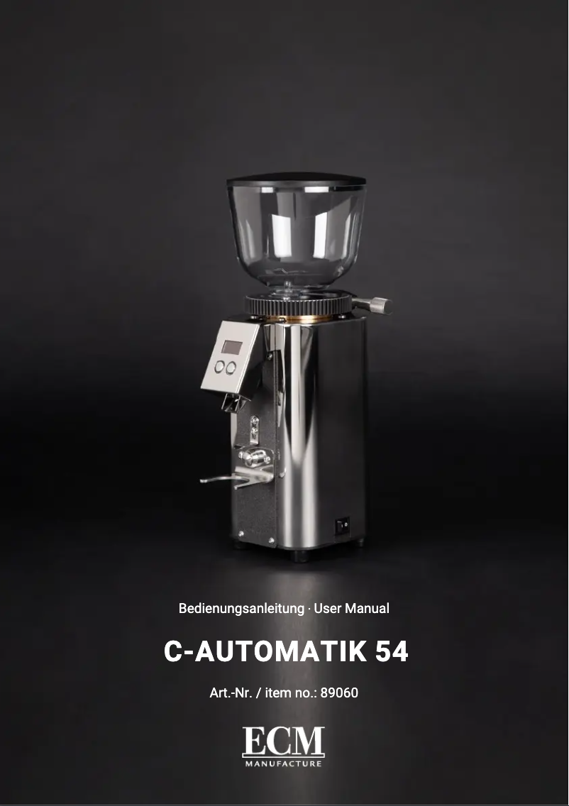 Page n°1 - Manuel utilisateur ECM C-Automatik 54