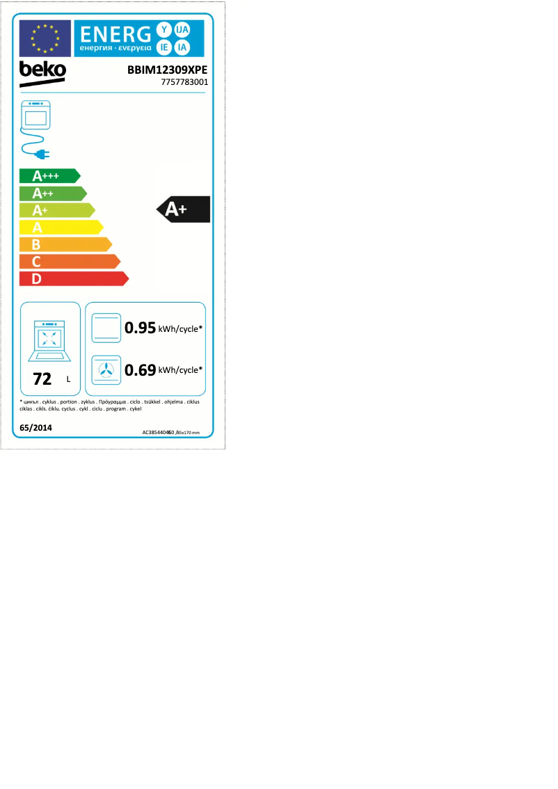 Image de la première page du manuel de l'appareil BBIM12309XPE