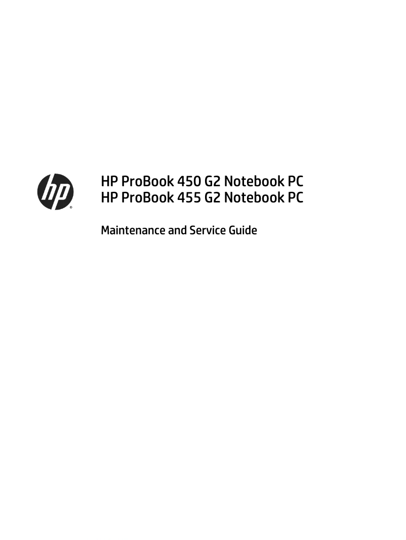 Page 1 de la notice Manuel d'utilisation et d'entretien HP ProBook 455 G2