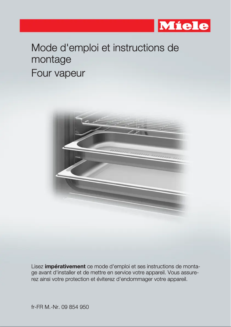 Page n°1 - Manuel utilisateur Miele DG 6800