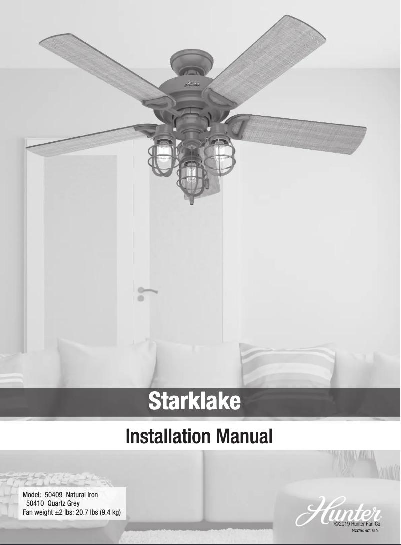 Page n°1 - Manuel utilisateur Hunter Starklake 50409