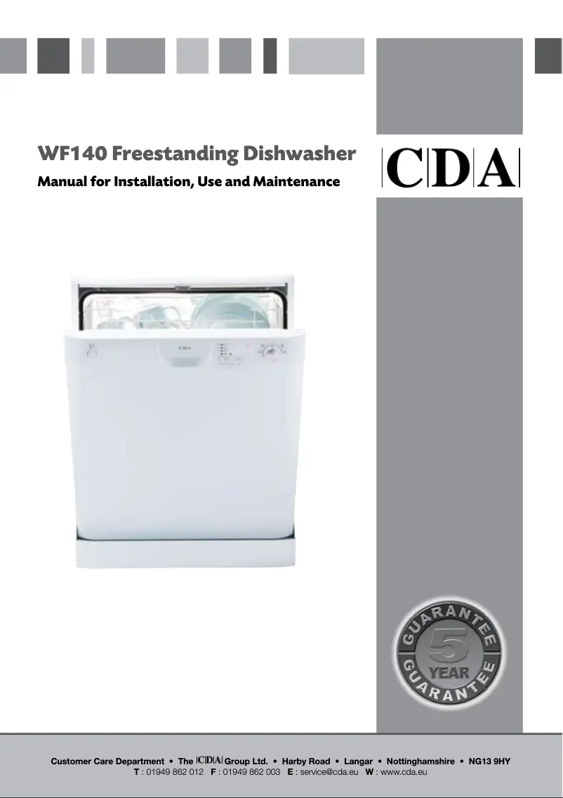 Page 1 of the manual User Manual CDA WF140WH