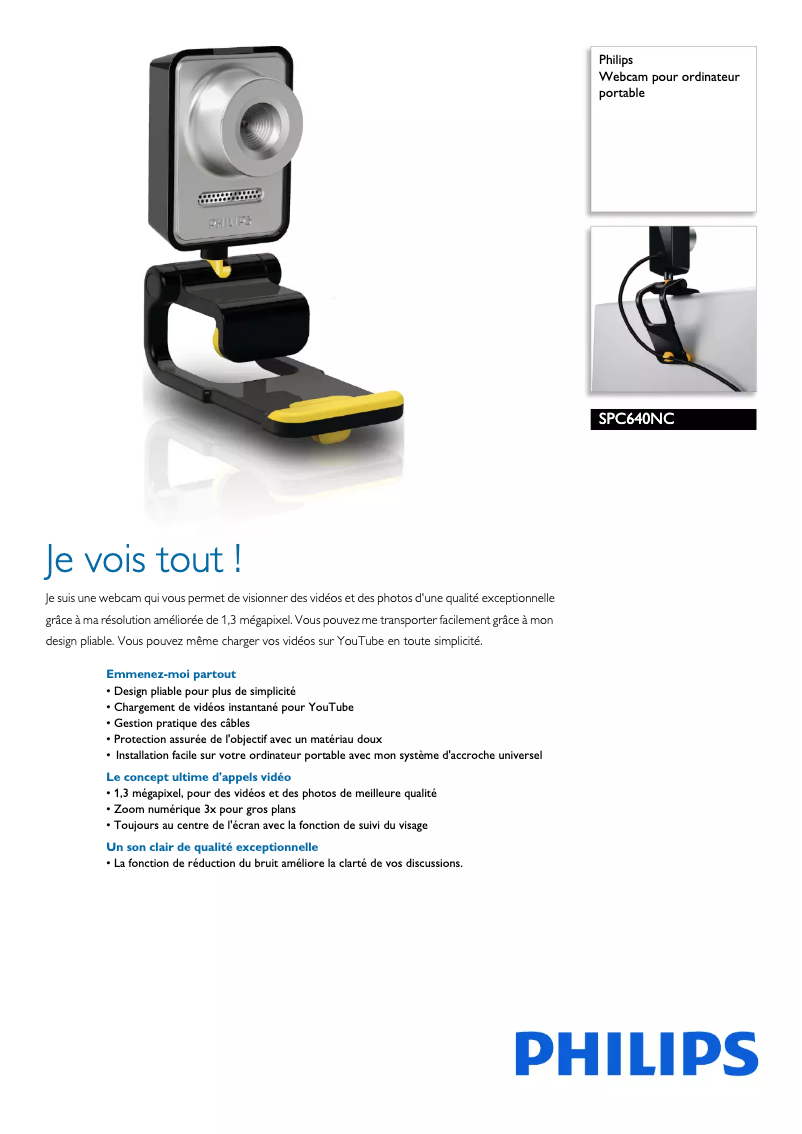 Image de la première page du manuel de l'appareil SPC640NC