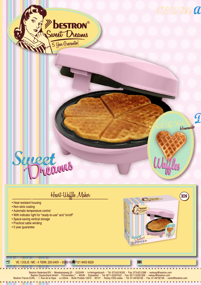 Page n°1 - Fiche technique Bestron Sweet Dreams ASW217