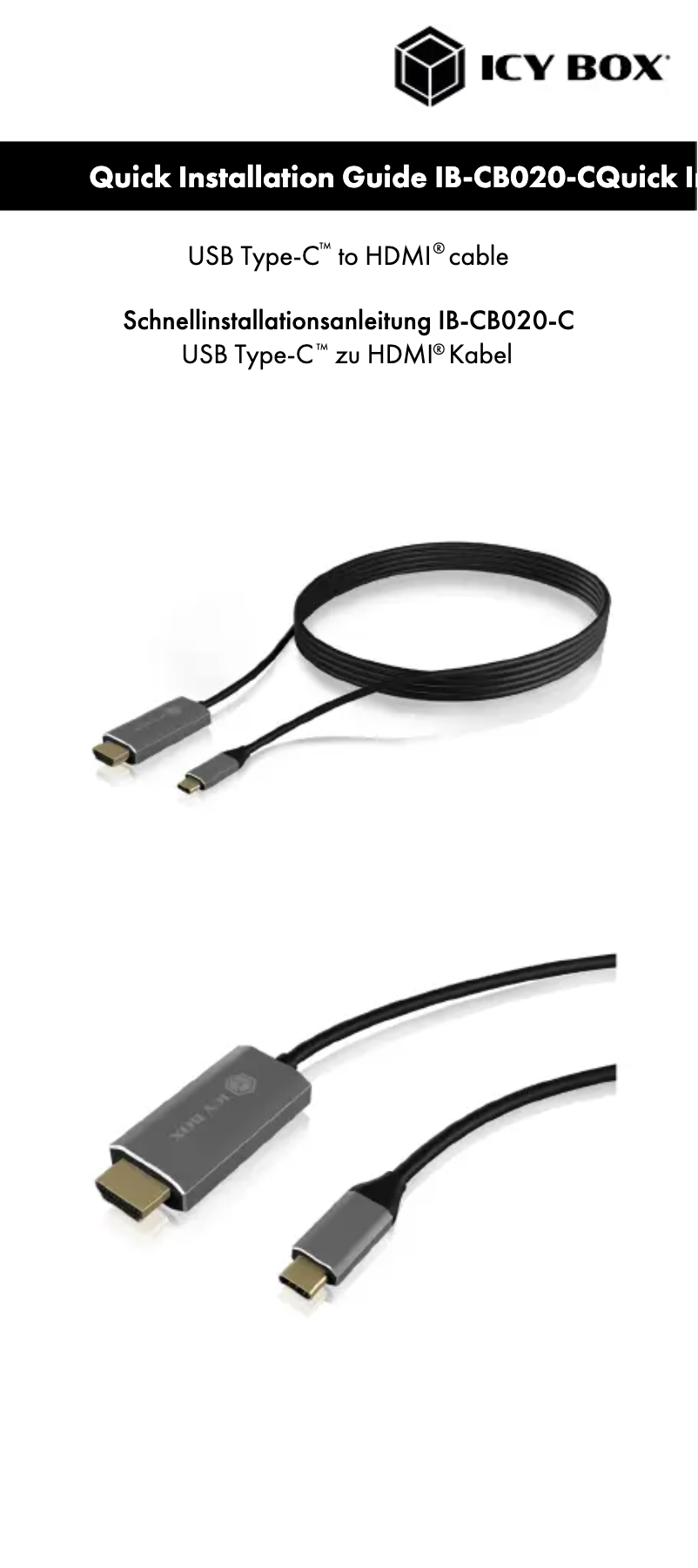 Page 1 de la notice Manuel utilisateur Icy Box IB-CB020-C