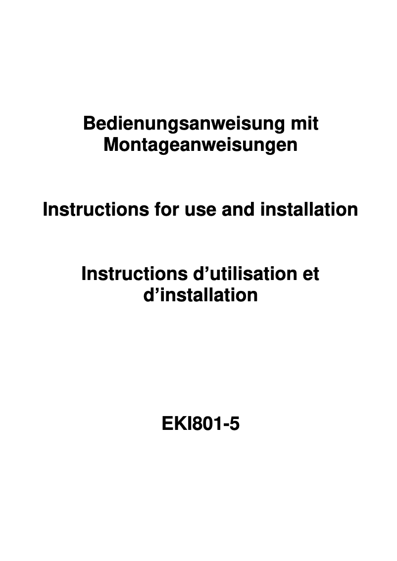 Image de la première page du manuel de l'appareil EKI801-5