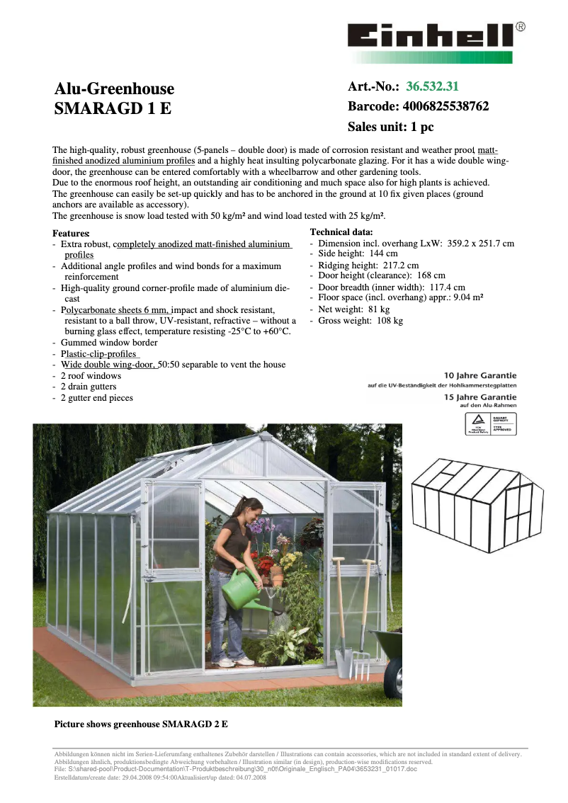 Image de la première page du manuel de l'appareil SMARAGD 1 E