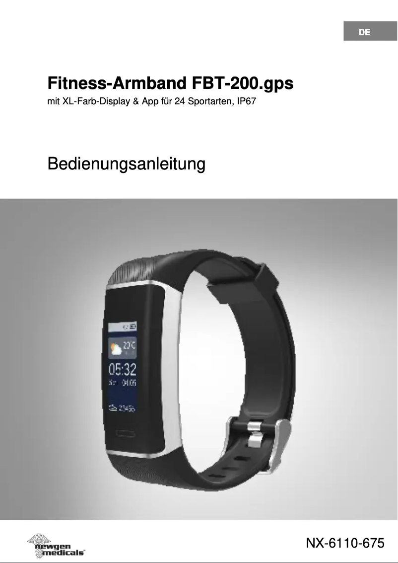 Page n°1 - Manuel utilisateur Newgen Medicals FBT-200.gps