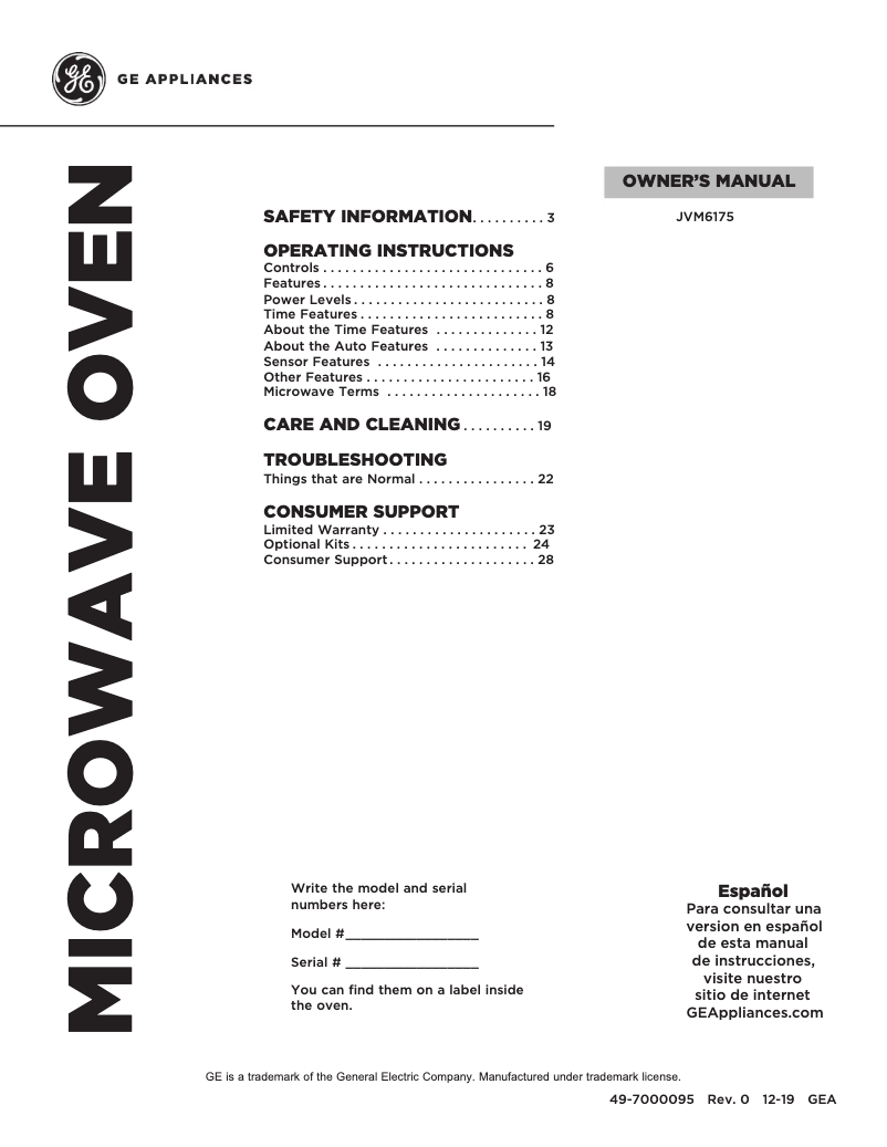 Image de la première page du manuel de l'appareil JVM6175DKBB