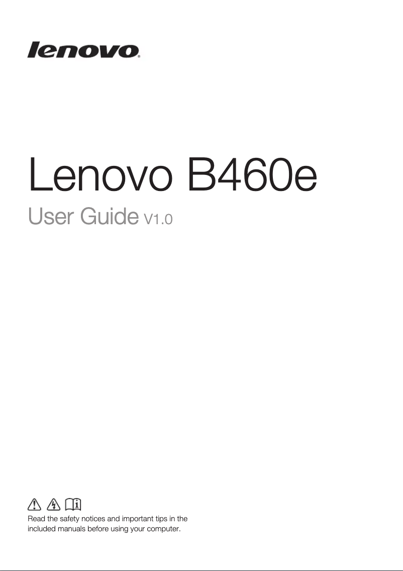 Page n°1 - Manuel utilisateur Lenovo B460e