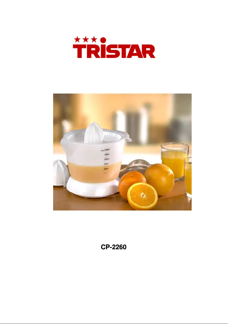 Page 1 de la notice Manuel utilisateur TriStar CP-2260