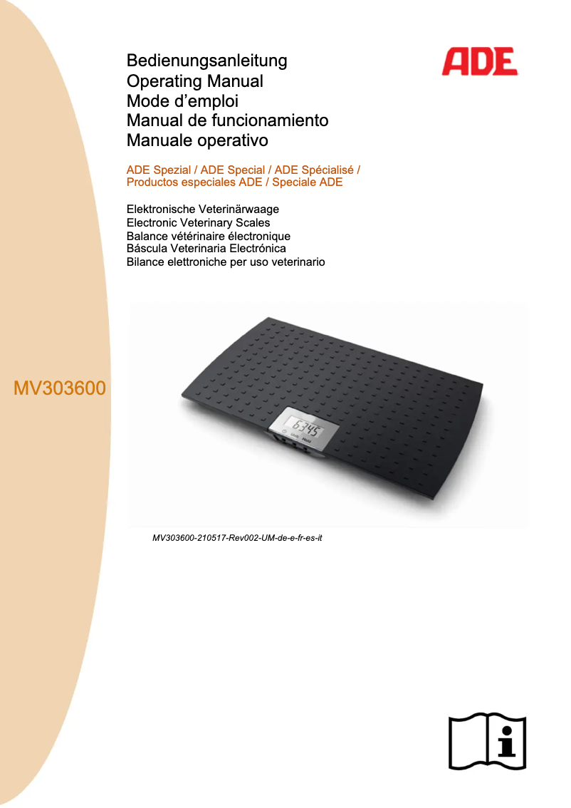 Image de la première page du manuel de l'appareil MV303600