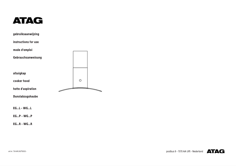 Page 1 de la notice Manuel utilisateur Atag EG411P