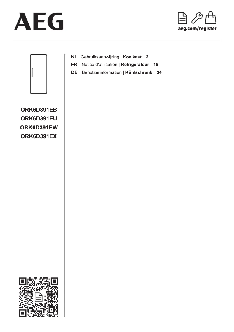Page 1 de la notice Manuel utilisateur AEG ORK6D391EW
