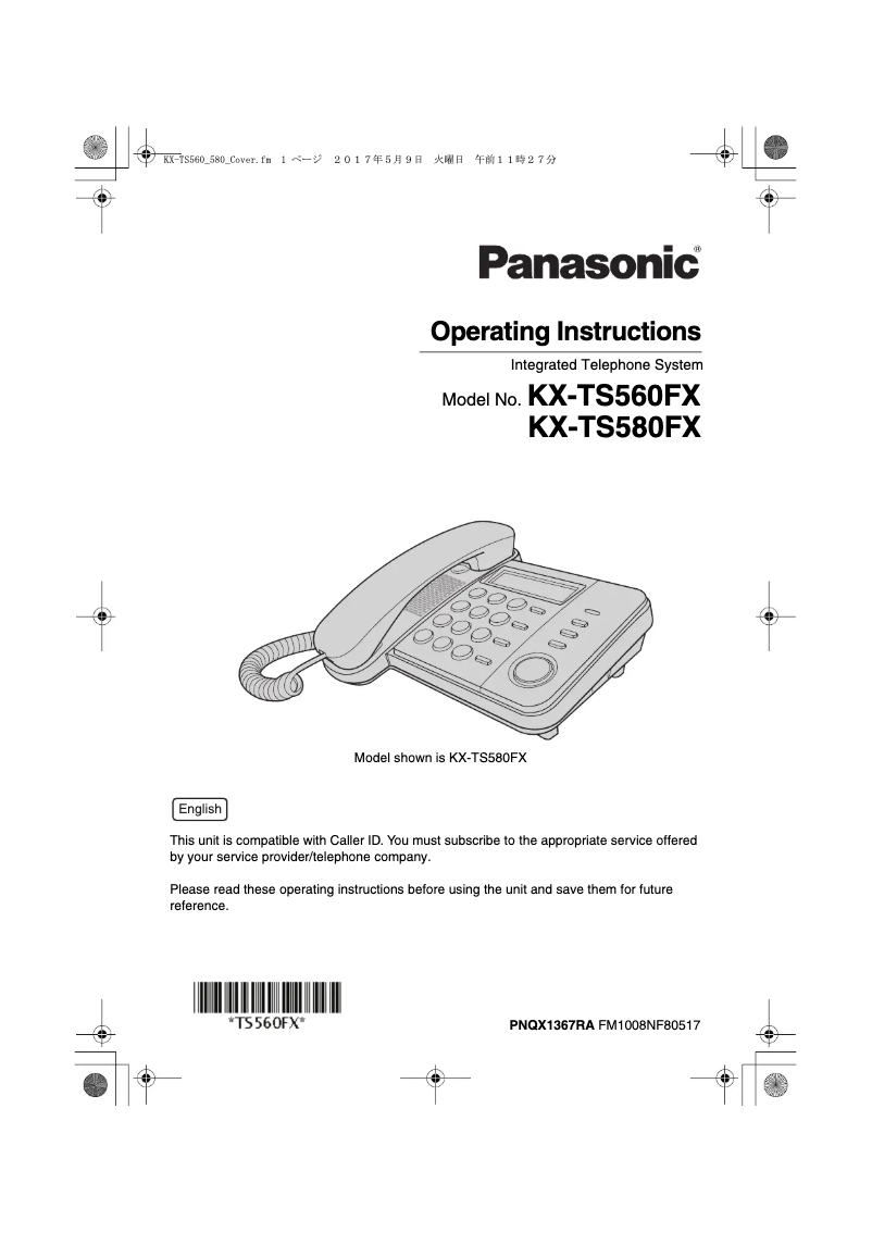 Page n°1 - Manuel utilisateur Panasonic KX-TS580FX1