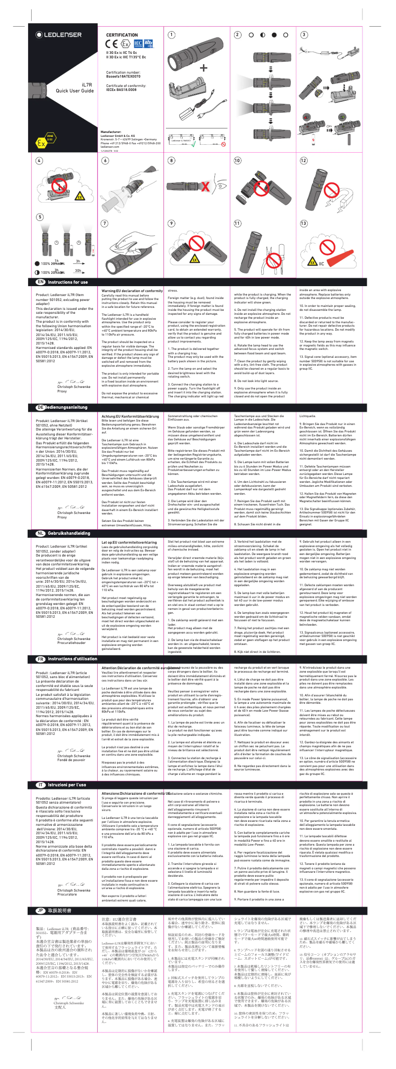 Page n°1 - Manuel utilisateur Ledlenser iL7R