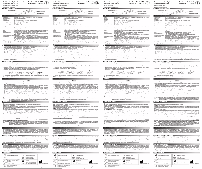 Image de la première page du manuel de l'appareil Color