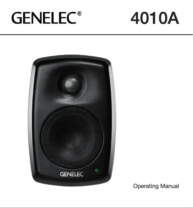Page n°1 - Manuel utilisateur Genelec 4010A
