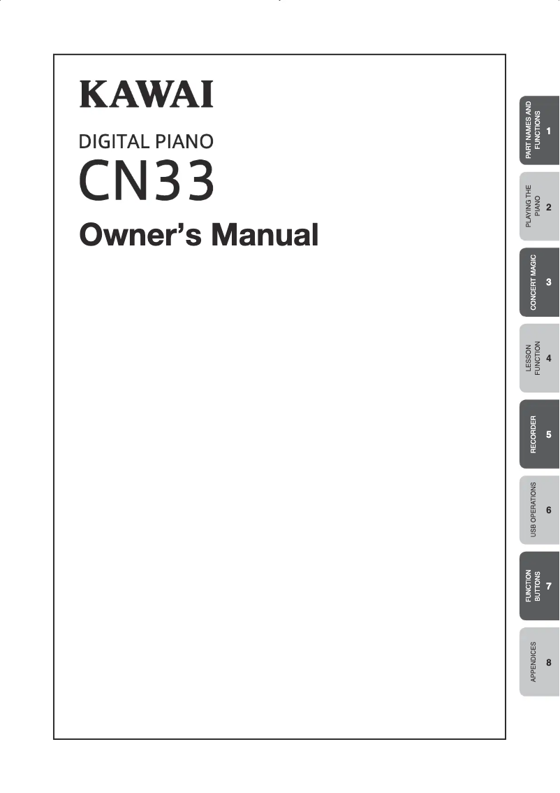 Page n°1 - Manuel utilisateur Kawai CN33