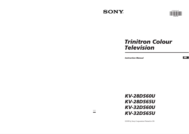 Page 1 de la notice Mode d'emploi Sony KV-32DS60U
