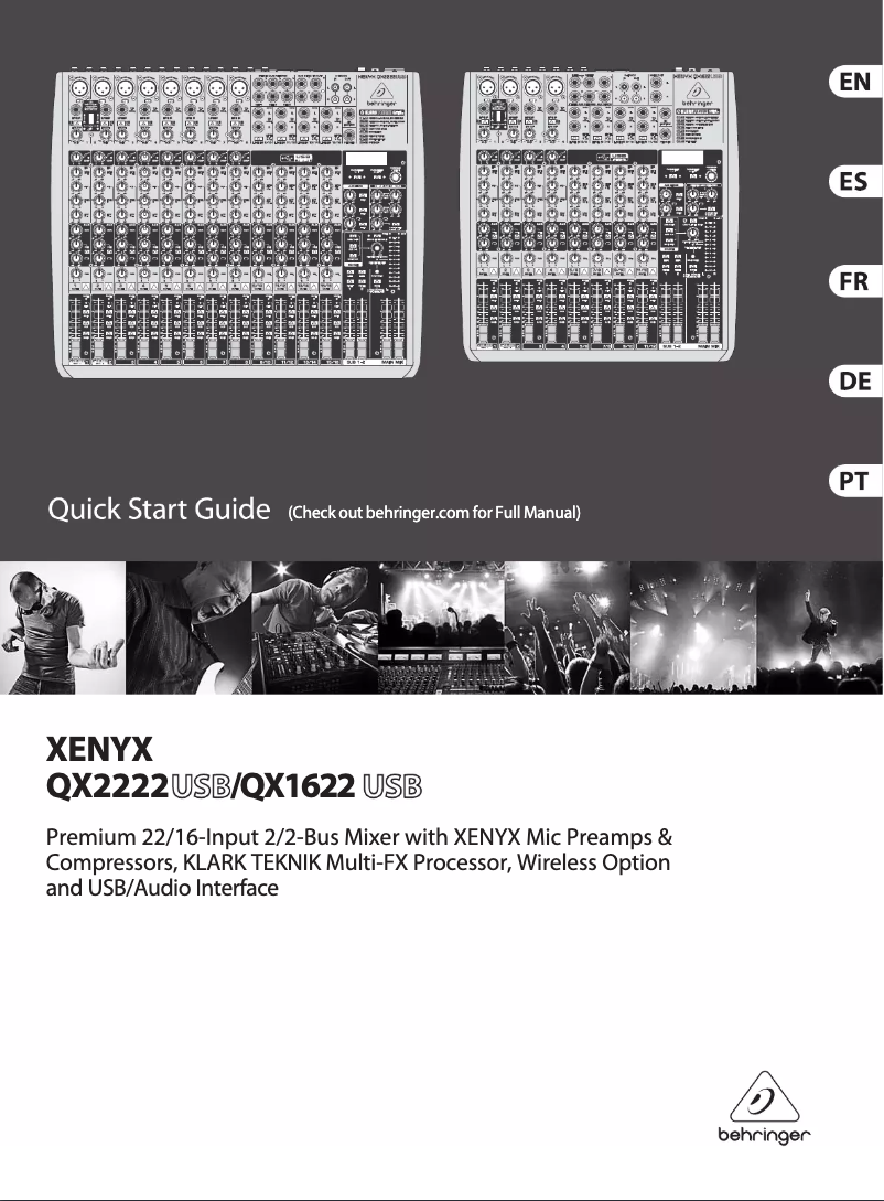 Page 1 of the manual User Manual Behringer XENYX QX2222USB