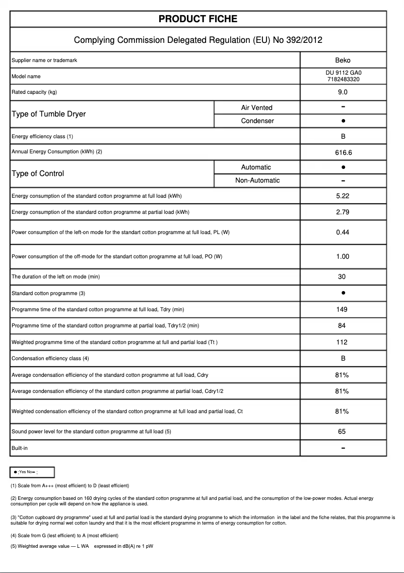Image de la première page du manuel de l'appareil DU 9112 GA0