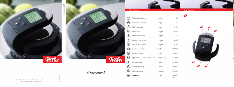 Page n°1 - Manuel utilisateur Fissler Vitacontrol