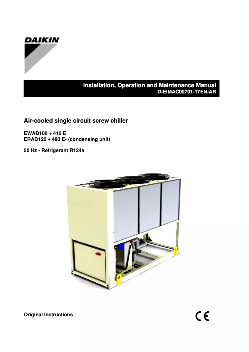 Page 1 de la notice Manuel utilisateur Daikin ERAD140E-SL