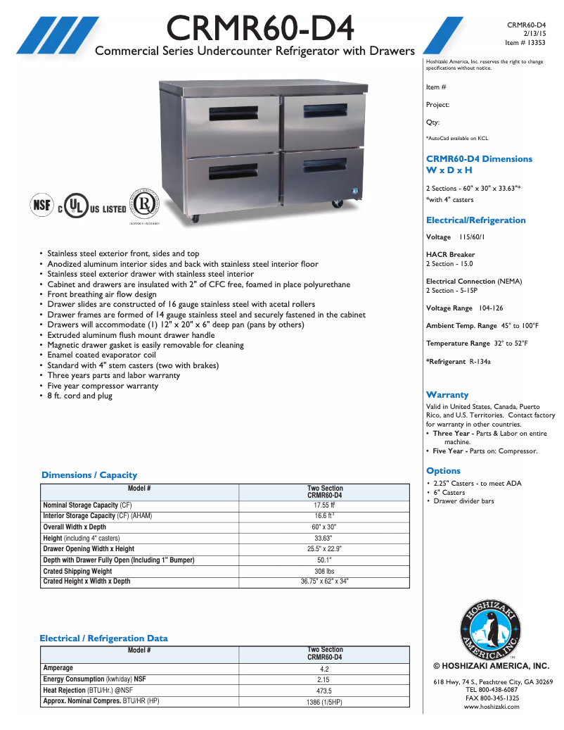 Image de la première page du manuel de l'appareil CRMR60-D4