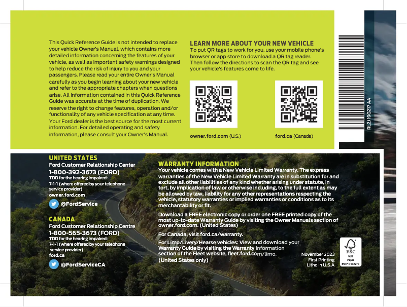 Page n°1 - Guide de démarrage rapide Ford Explorer (2024)