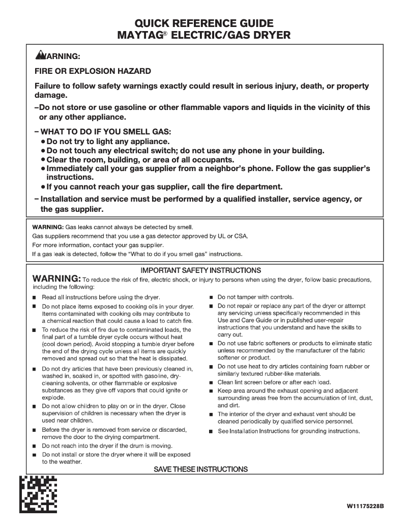 Page 1 de la notice Guide de démarrage rapide Maytag MALAUMVW7230HC