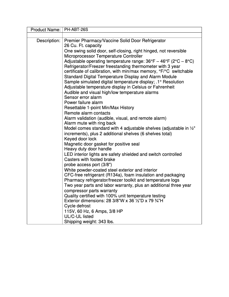 Page 1 de la notice Manuel utilisateur American BioTech Supply PH-ABT-26S