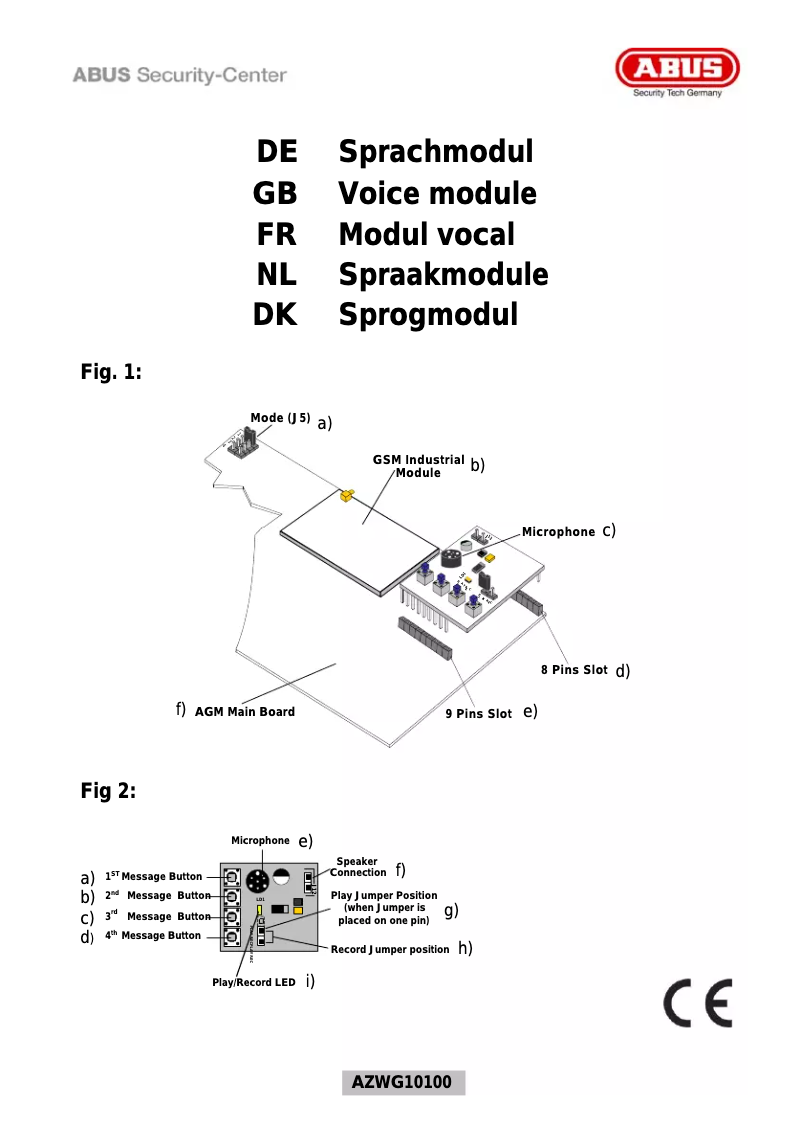 Image de la première page du manuel de l'appareil AZWG10100