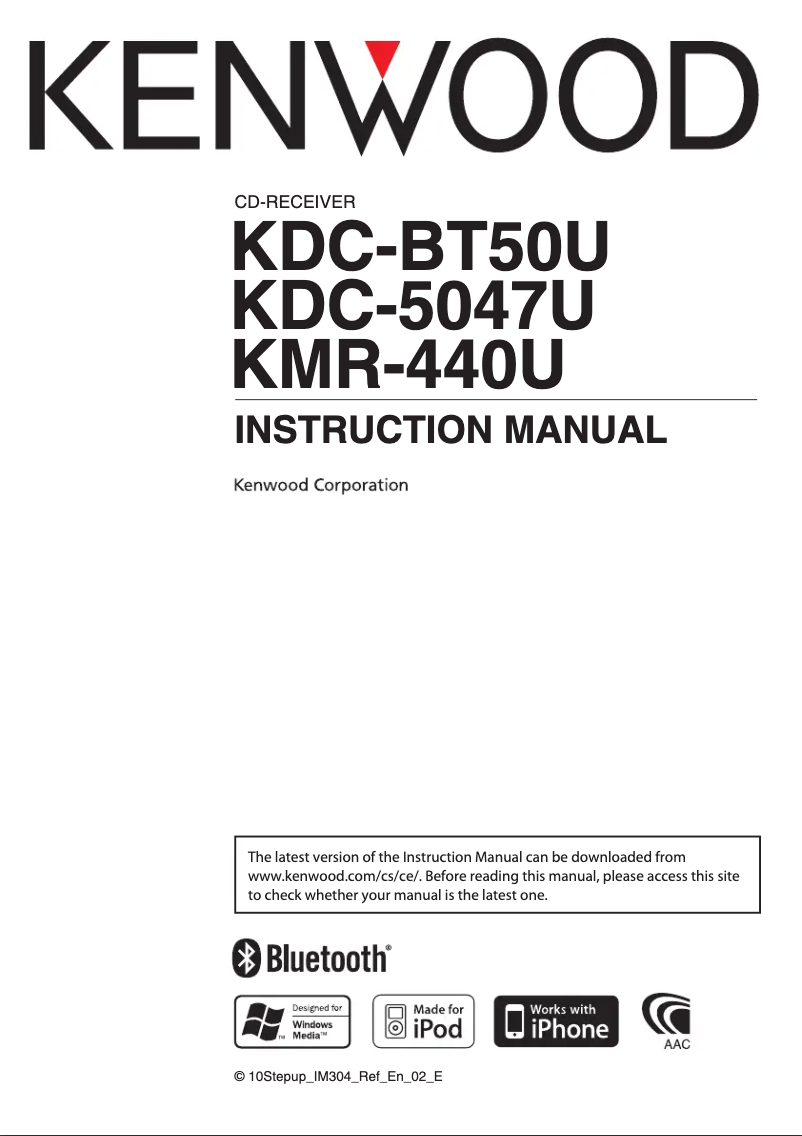 Página 1 del manual Manual de usuario Kenwood KDC-BT50U